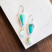 Royston Turquoise & Palomino Dangle Earrings