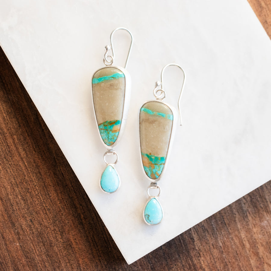 Royston Ribbon & Sleeping Beauty Turquoise Earrings no.1