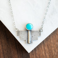 Royston Turquoise with Brass Step Necklace