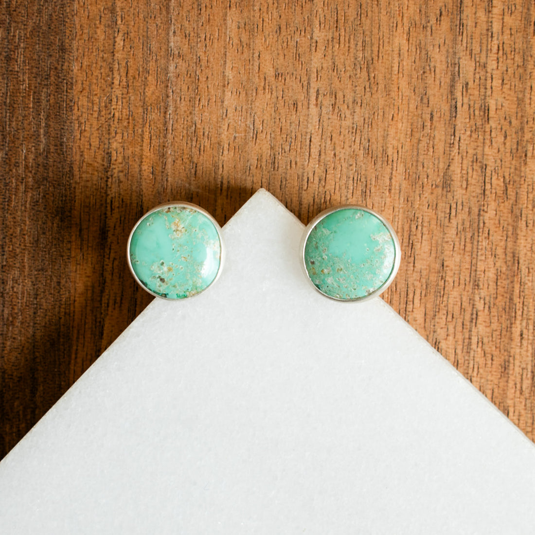 Blue Chilean Turquoise Stud Earrings