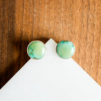 Green Chilean Turquoise Stud Earrings