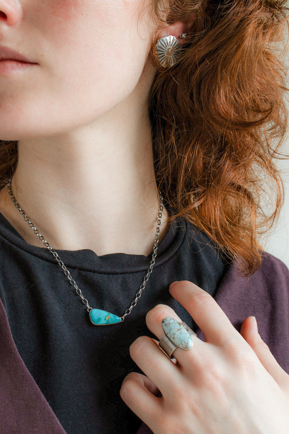 Size 9.5 | Sandhill Turquoise & Heart Cutout Ring