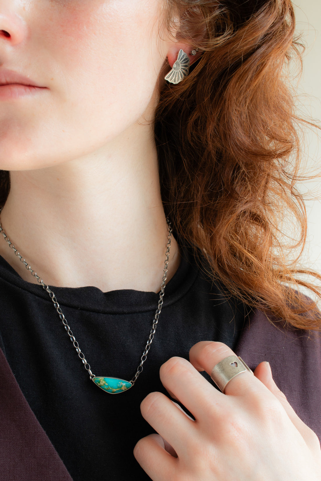 Adjustable | Open Heart Wide Ring | Silver