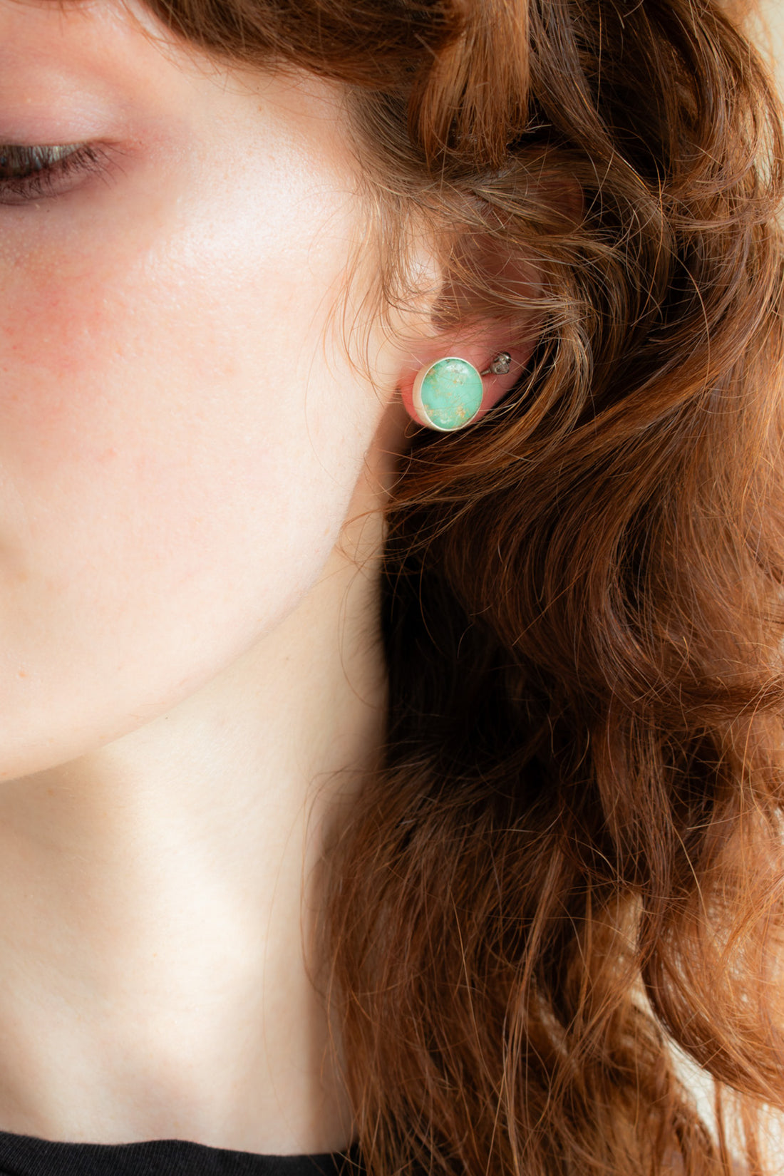 Blue Chilean Turquoise Stud Earrings