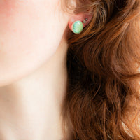 Green Chilean Turquoise Stud Earrings