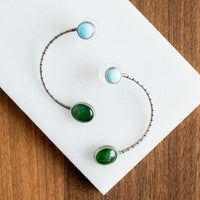 Golden Hills Turquoise & Green Agate Stud Earrings