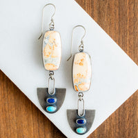 Jasper, Lapis Lazuli, & Cloud Mountain Turquoise Earrings