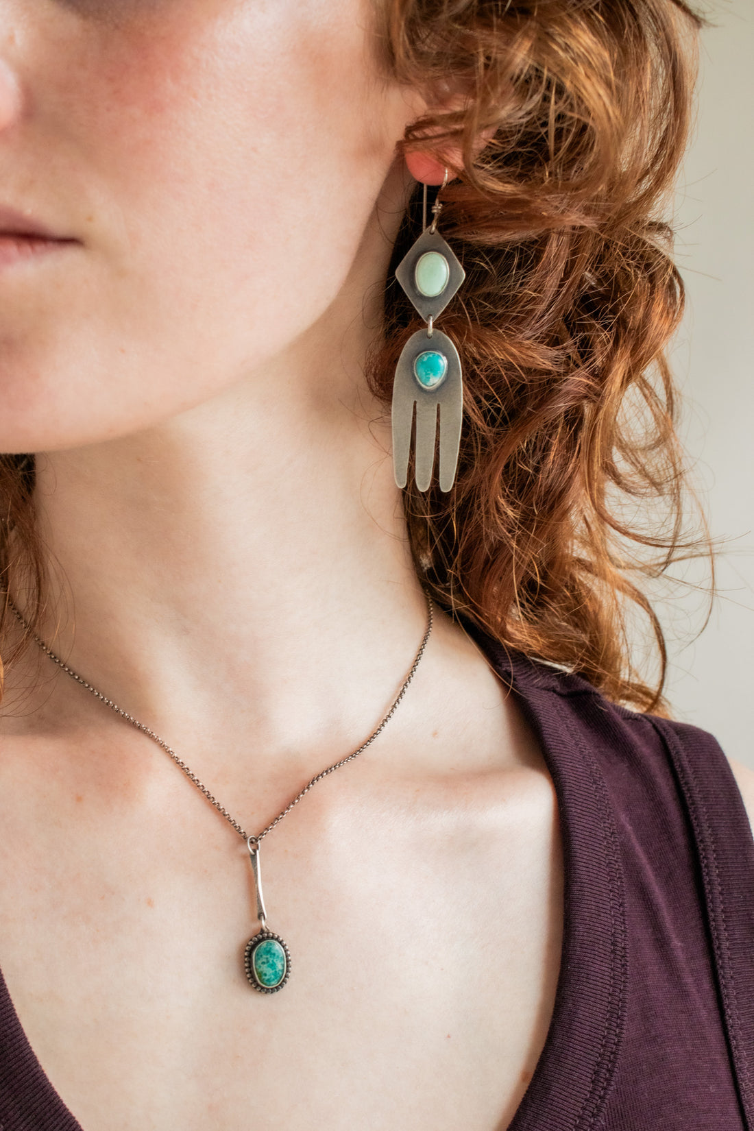 Palomino Variscite & Whitewater Turquoise Earrings