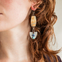 Jasper, Lapis Lazuli, & Cloud Mountain Turquoise Earrings