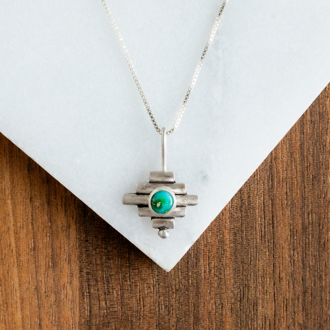 Blue Sonoran Gold Turquoise Four Directions Necklace