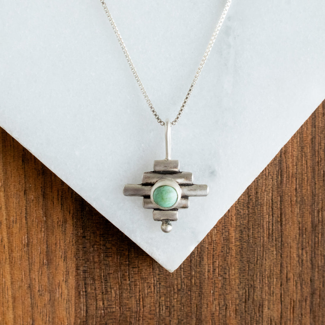 Green Sonoran Gold Turquoise Four Directions Necklace