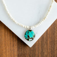 Chilean Turquoise & Coconut Bead Necklace