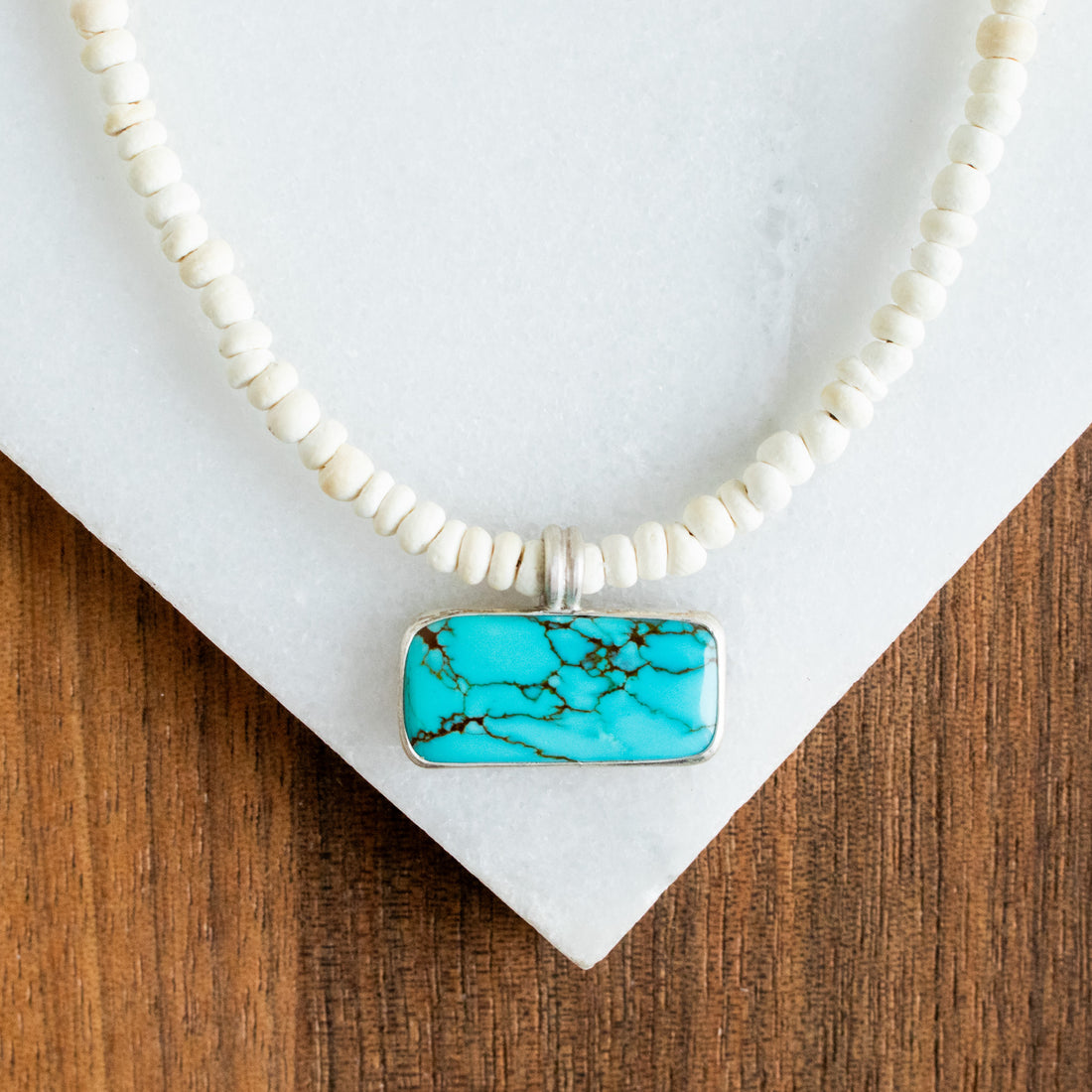#8 Turquoise & Coconut Bead Necklace