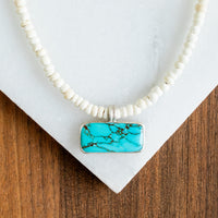 #8 Turquoise & Coconut Bead Necklace