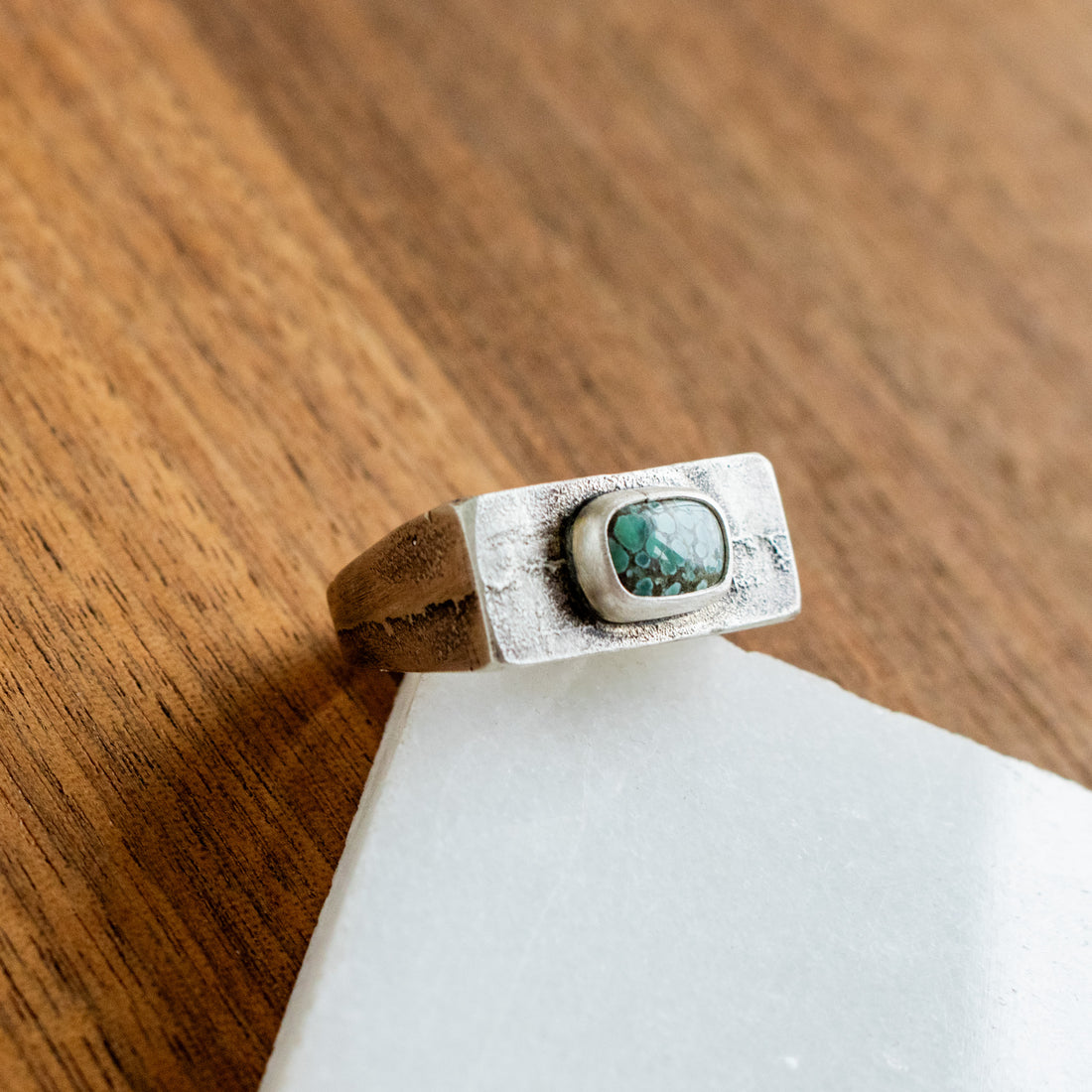 Size 9 | New Lander Variscite Cast Signet Ring