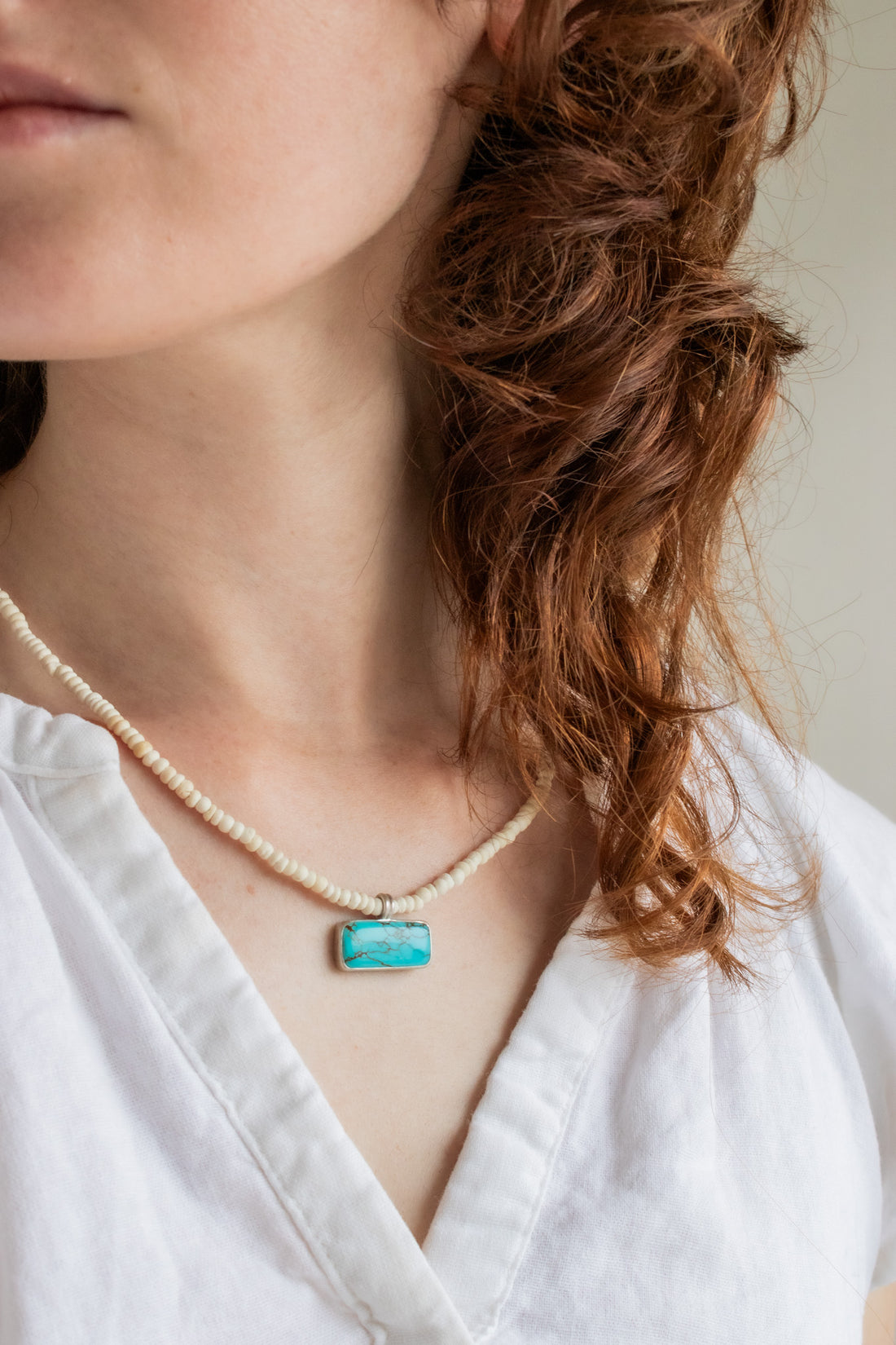 #8 Turquoise & Coconut Bead Necklace