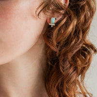Larimar Rectangle Stud Earrings