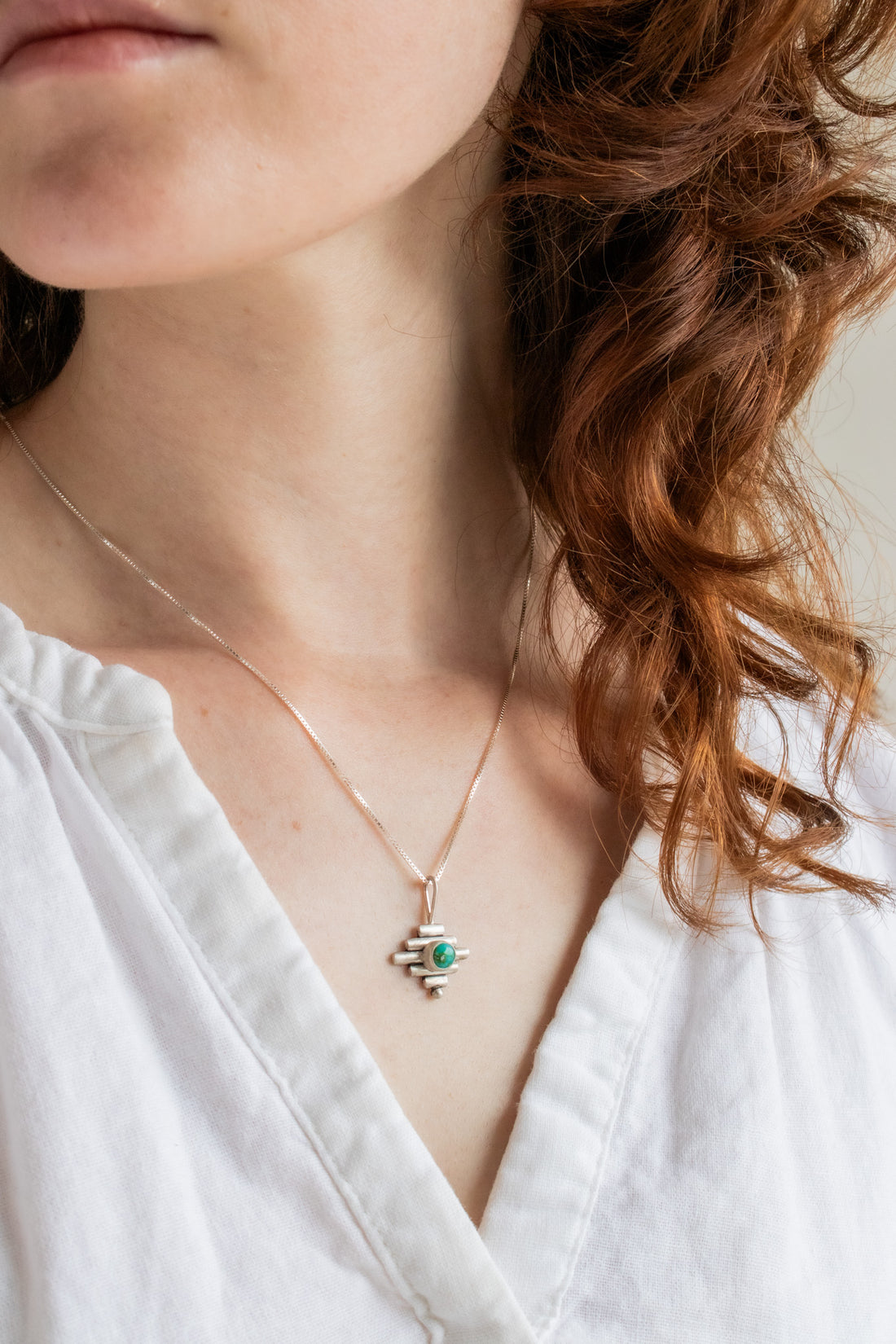 Blue Sonoran Gold Turquoise Four Directions Necklace
