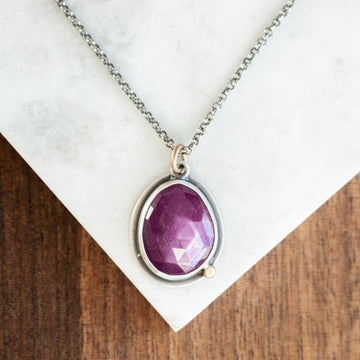 Purple Sapphire 14k Gold Necklace