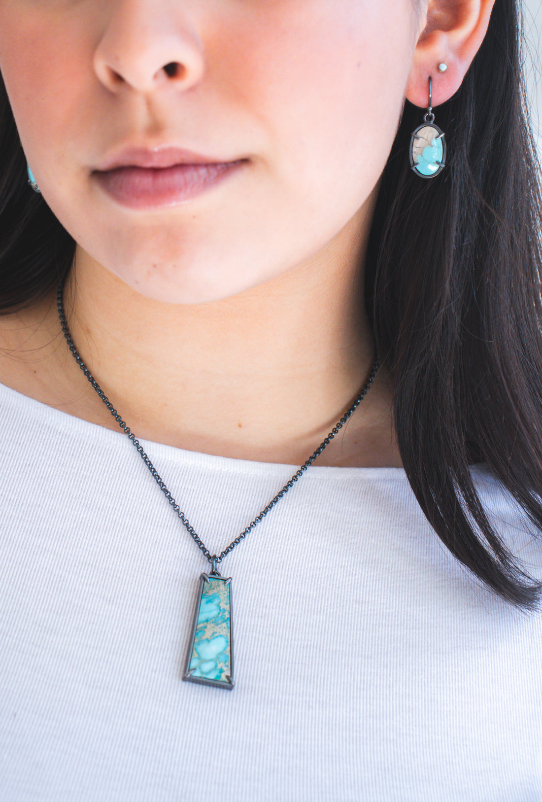 Sea Sediment Jasper Rectangle Necklace