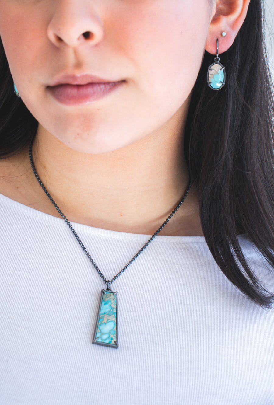 Sea Sediment Jasper Rectangle Necklace