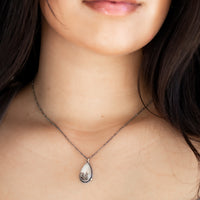 Dendritic Agate Quartz Teardrop Necklace