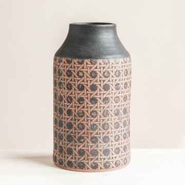 Tall Vase | Basket Black & Brown
