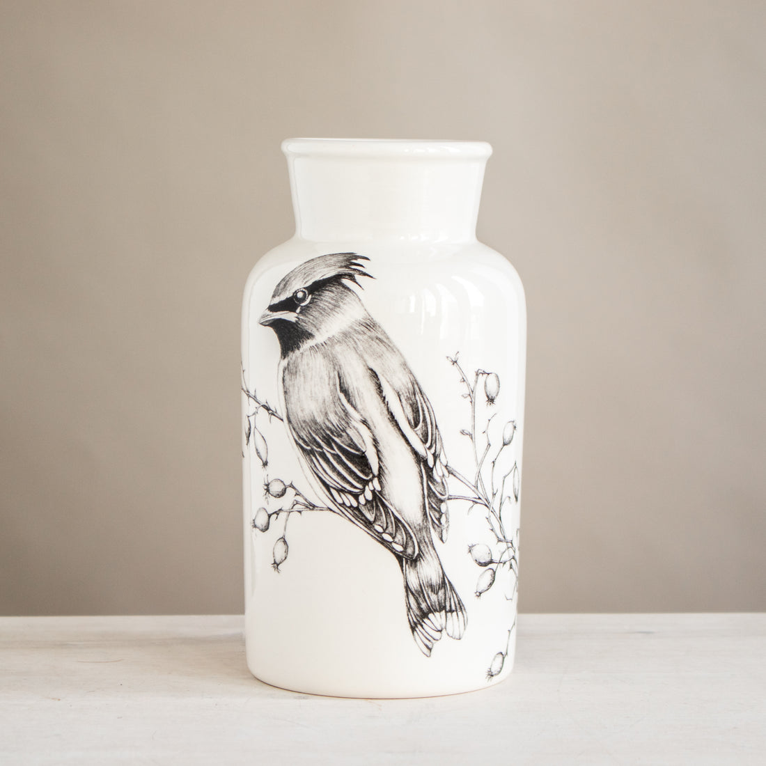 Waxwing Songbirds Medium Jar
