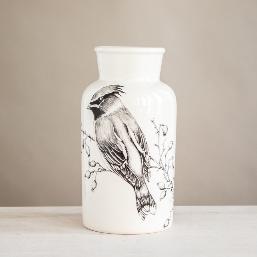 Waxwing Songbirds Medium Jar
