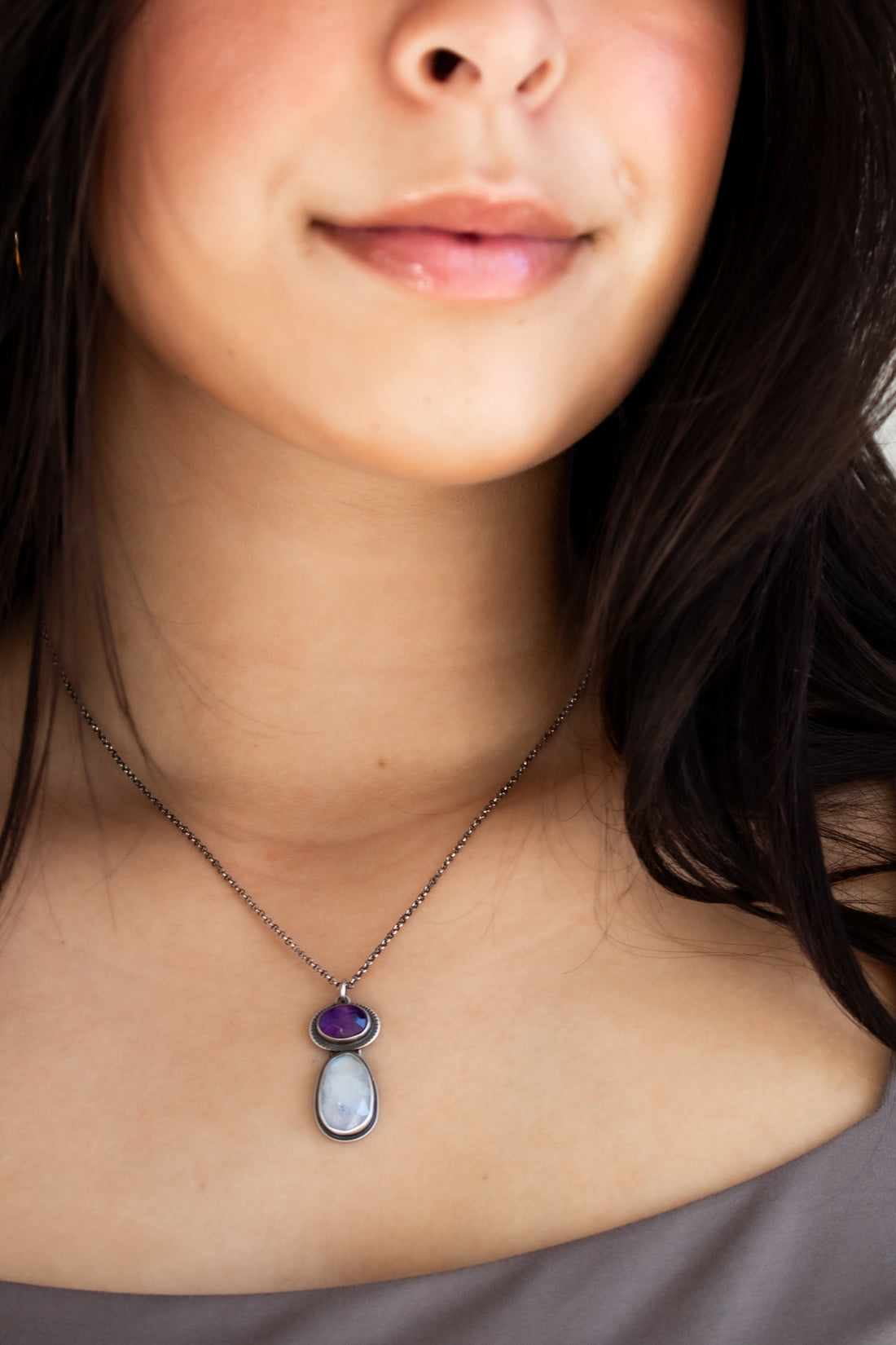 Amethyst & Moonstone Necklace