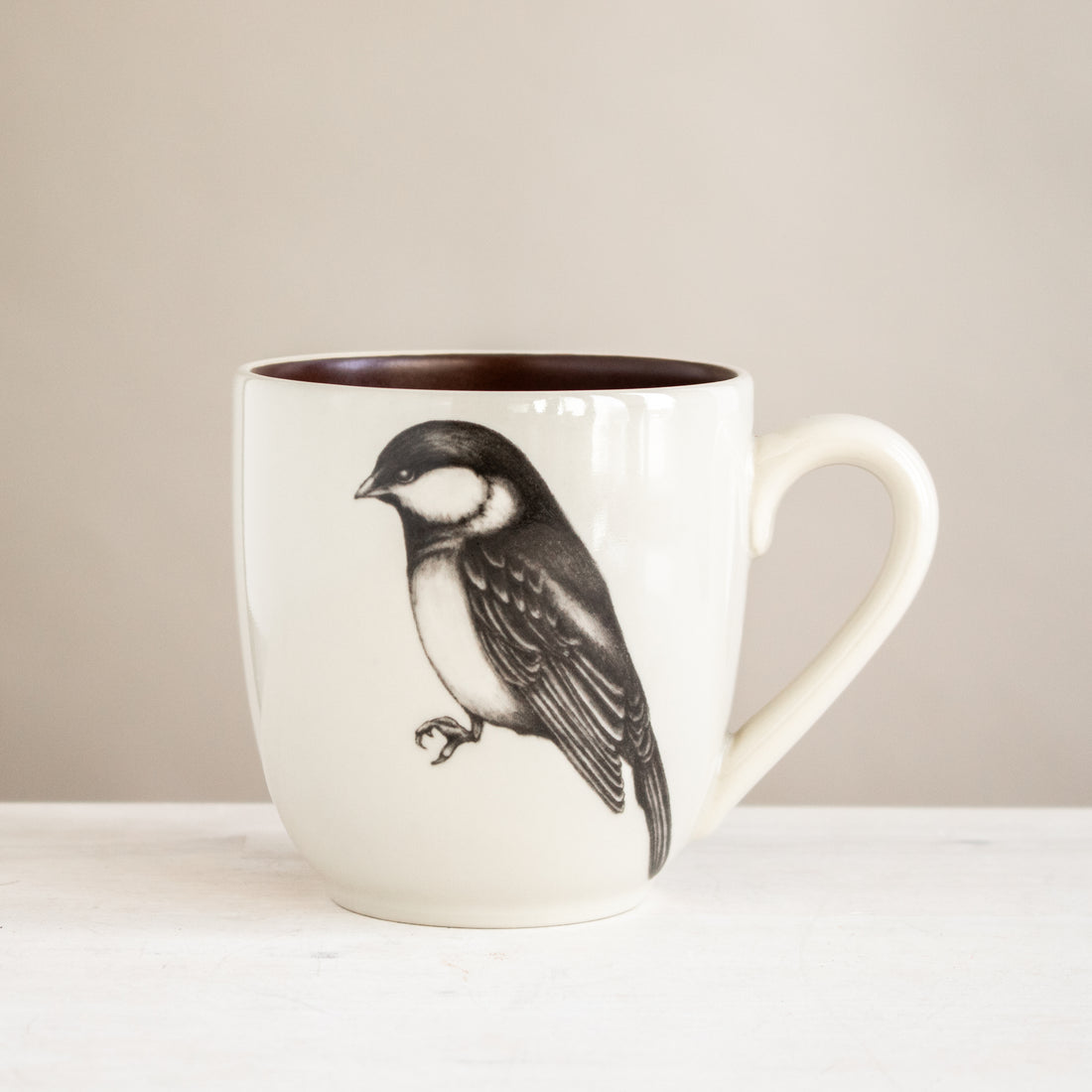 Black-Capped Chickadee Mug | Brown