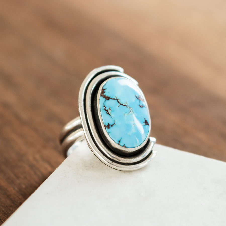 Size 6.75 | Golden Hills Turquoise Art Deco Ring