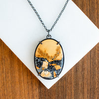 Oval Maligano Landscape Jasper Necklace