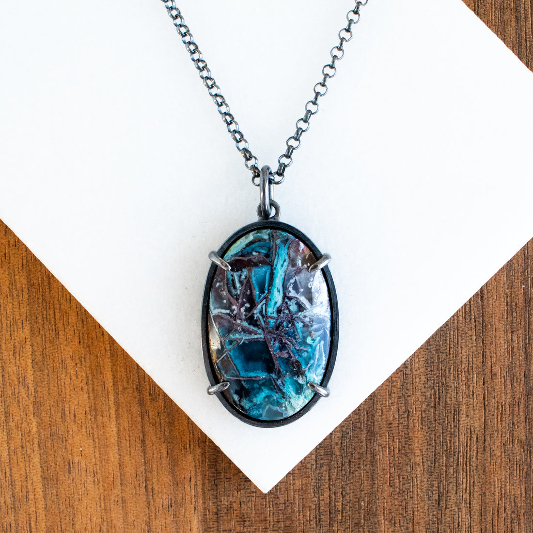 Oval Agate with Copper Necklace no. 2
