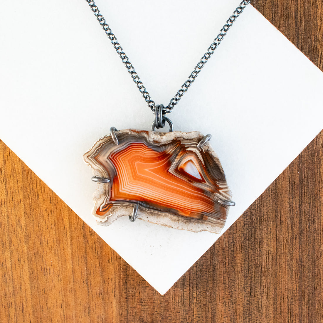 Sumatran Agate Natural Edge Necklace