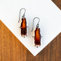 Sumatran Agate Natural Edge Earrings