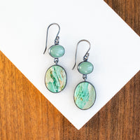 Aventurine & Petrified Cholla Wood Earrings