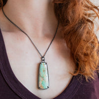 Petrified Cholla Wood Long Trapezoid Necklace