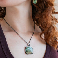 Rectangular Petrified Cholla Wood Necklace