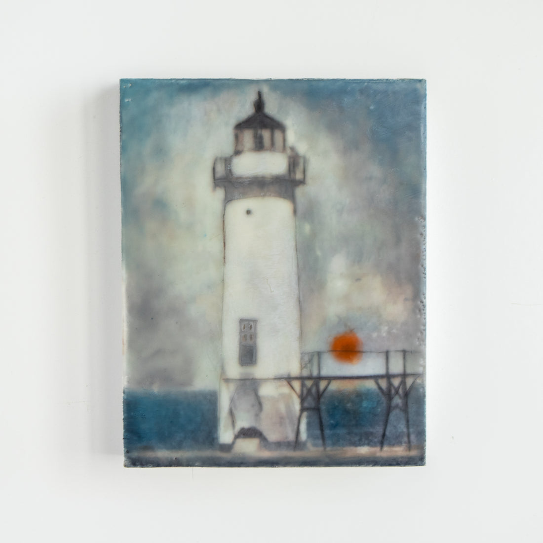 Lighthouse | 6x8 Encaustic