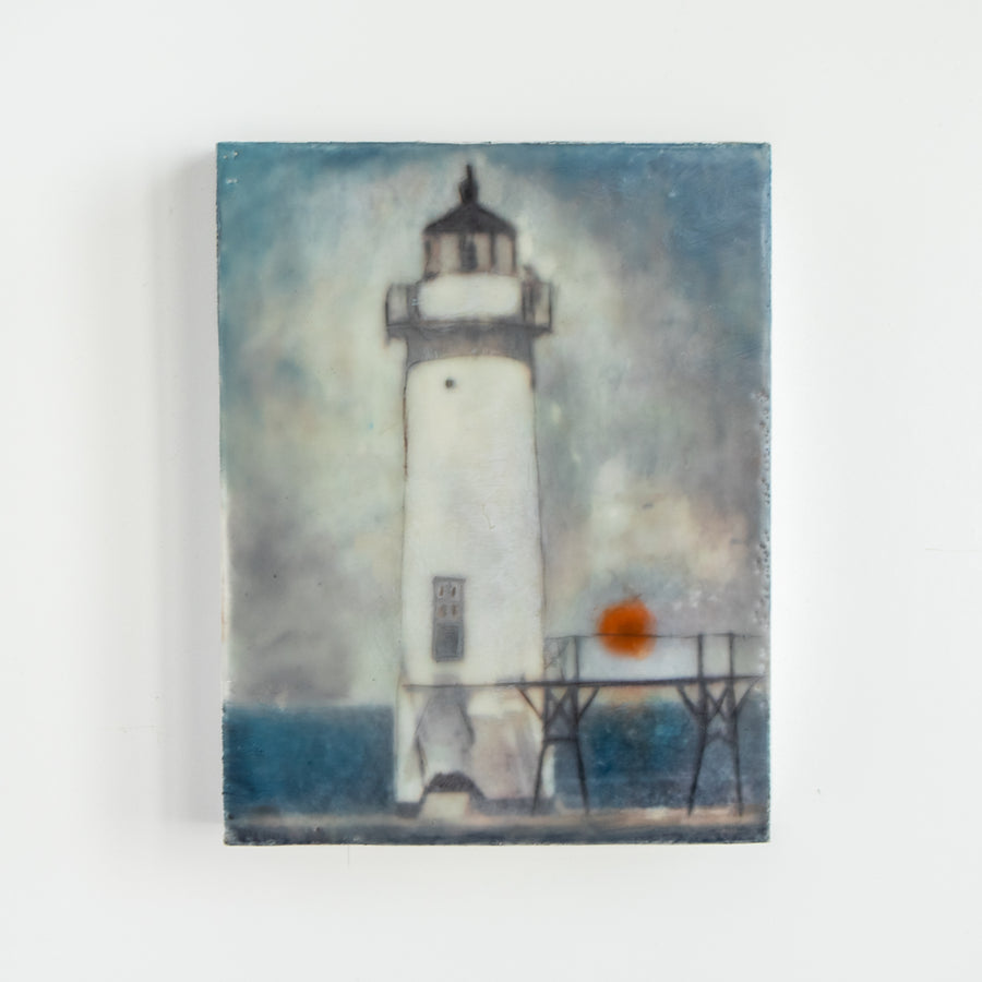 Lighthouse | 6x8 Encaustic