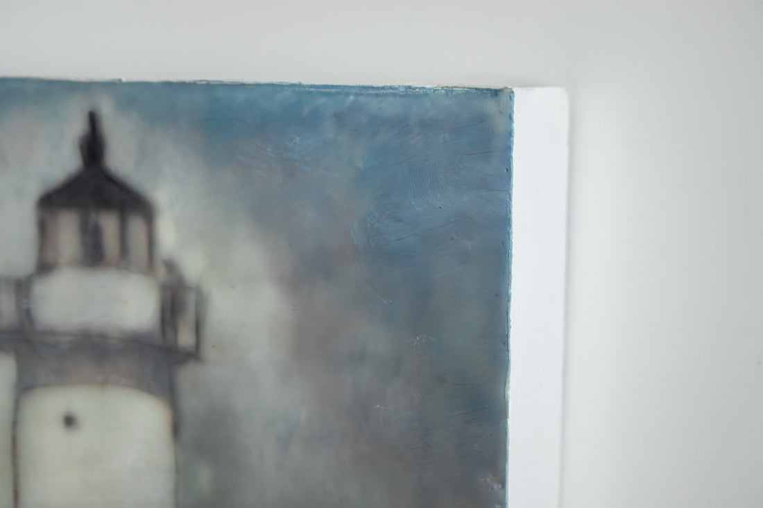 Lighthouse | 6x8 Encaustic