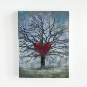 Heart Tree | 6x8 Encaustic