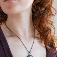 Oval Agate with Copper Necklace no. 1