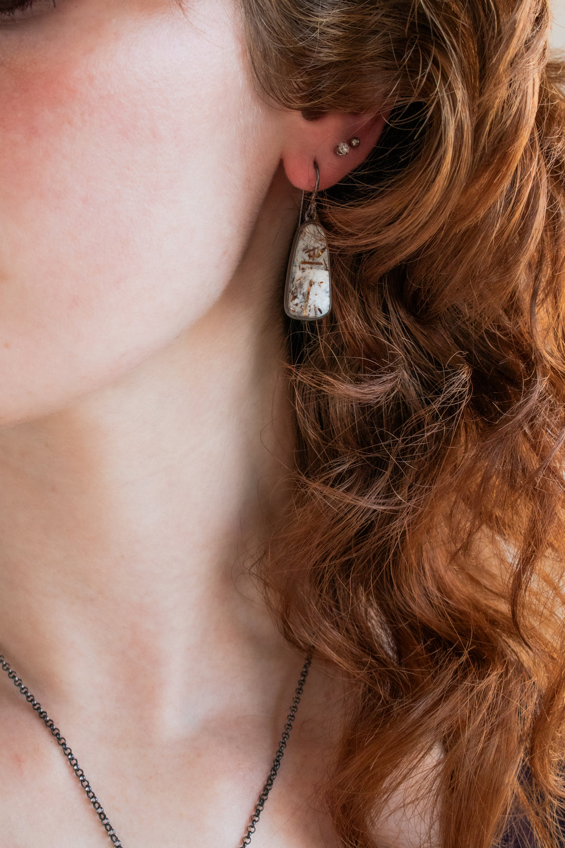 Trapezoid Astrophyllite Earrings