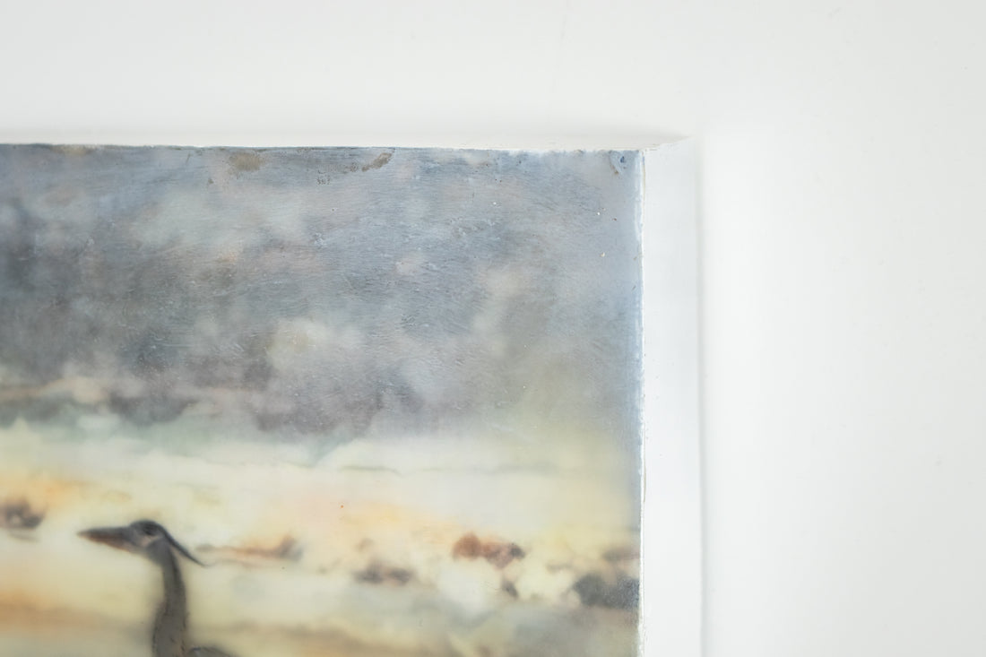 Heron | 6x8 Encaustic
