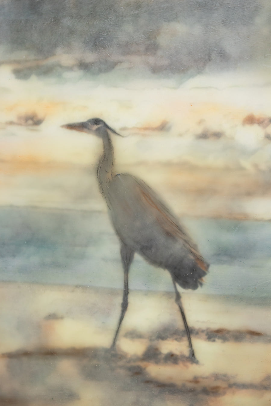 Heron | 6x8 Encaustic