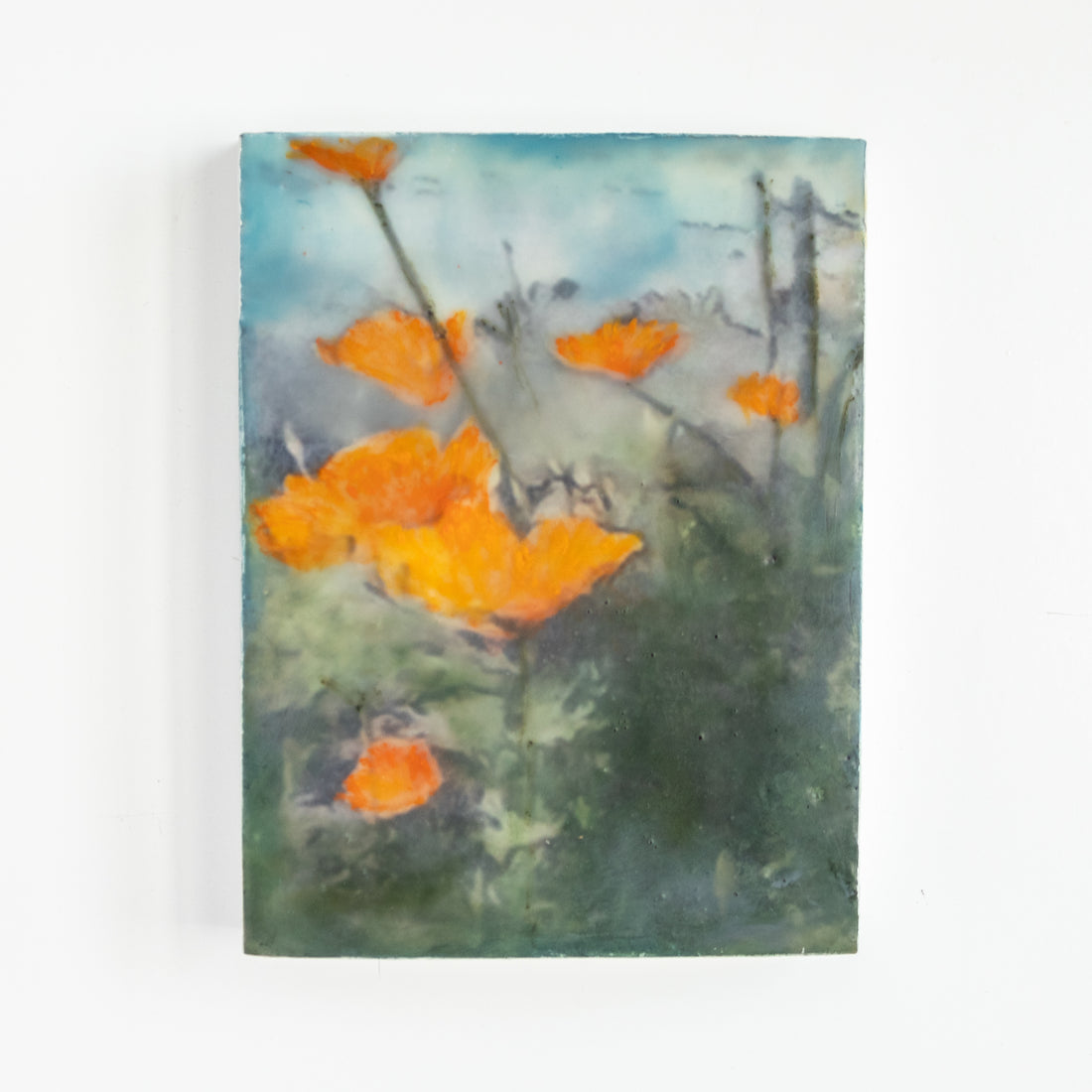 Poppies Orange | 6x8 Encaustic