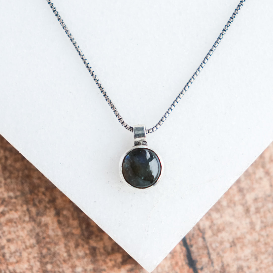 Small Dark Labradorite Necklace