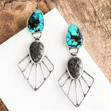 Hubei Turquoise & Marcasite Earrings